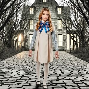 M3GAN Girls Costume Creepy Doll Halloween Outfit Dress-Up Fun Pop Culture Party